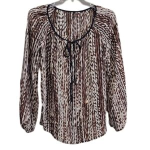KUT from the kloth Multicolor Round Tie‎ Neck Blouse Women's Medium